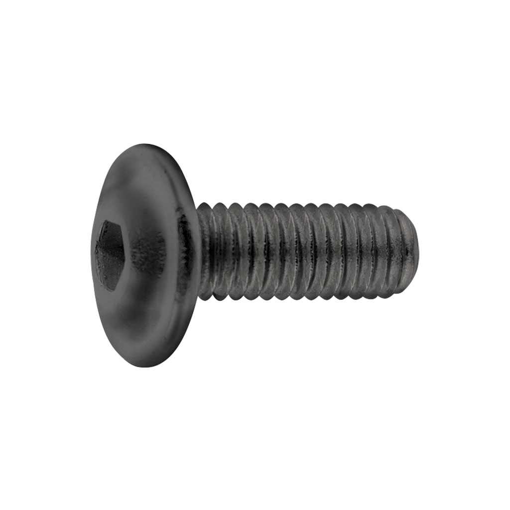 Hex socket flange button head screw ISO7380-2 10.9 - black zinc plated steel M3x8