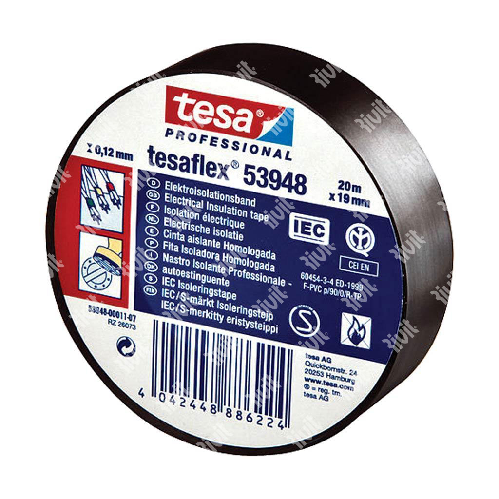 TESA-cordon Isolateur Profess.Autoextinguible Noir mt.25x19mm