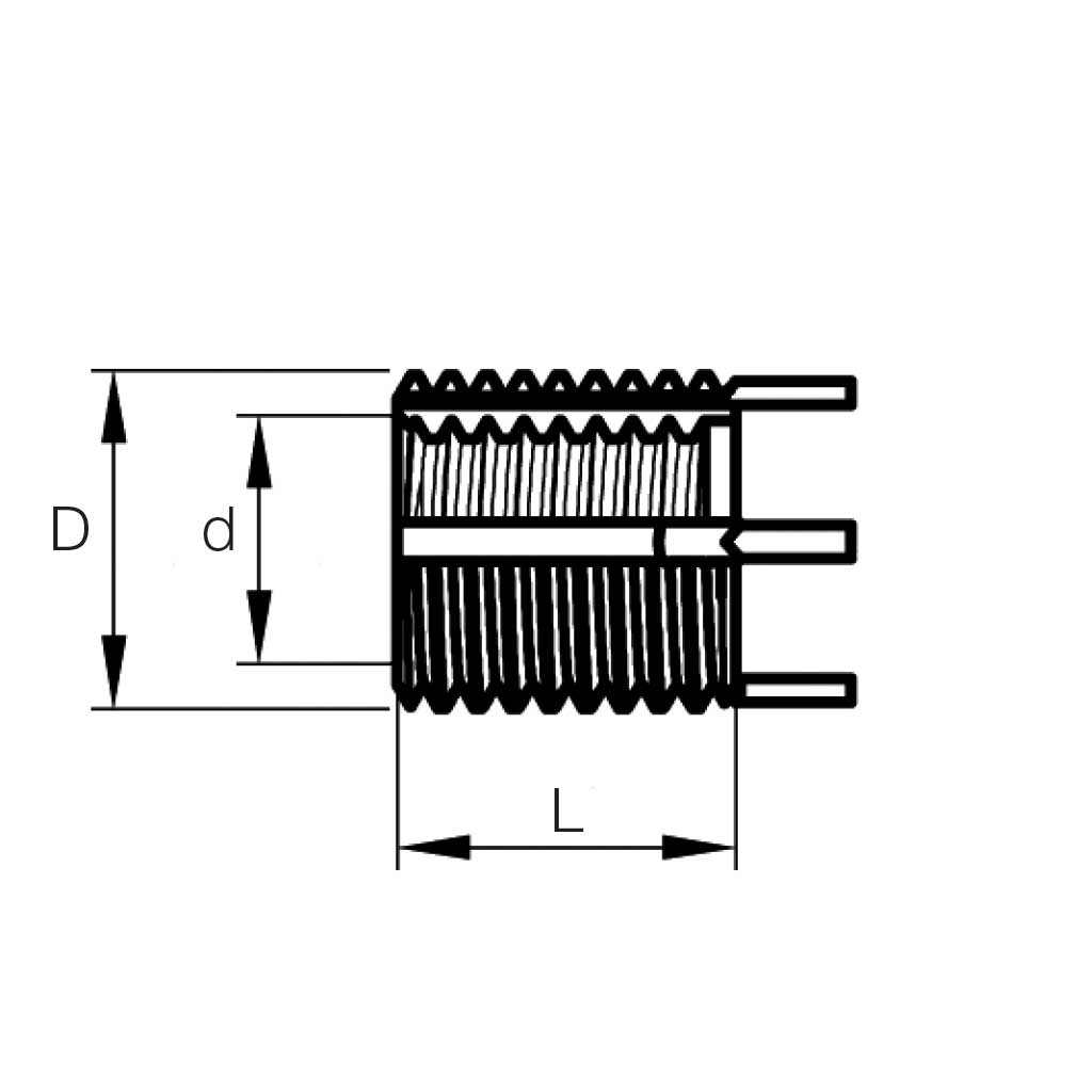 KEIRIV-Metrical insert in Stainless steel Heavy D. M6x1 d.est.M12x1,25