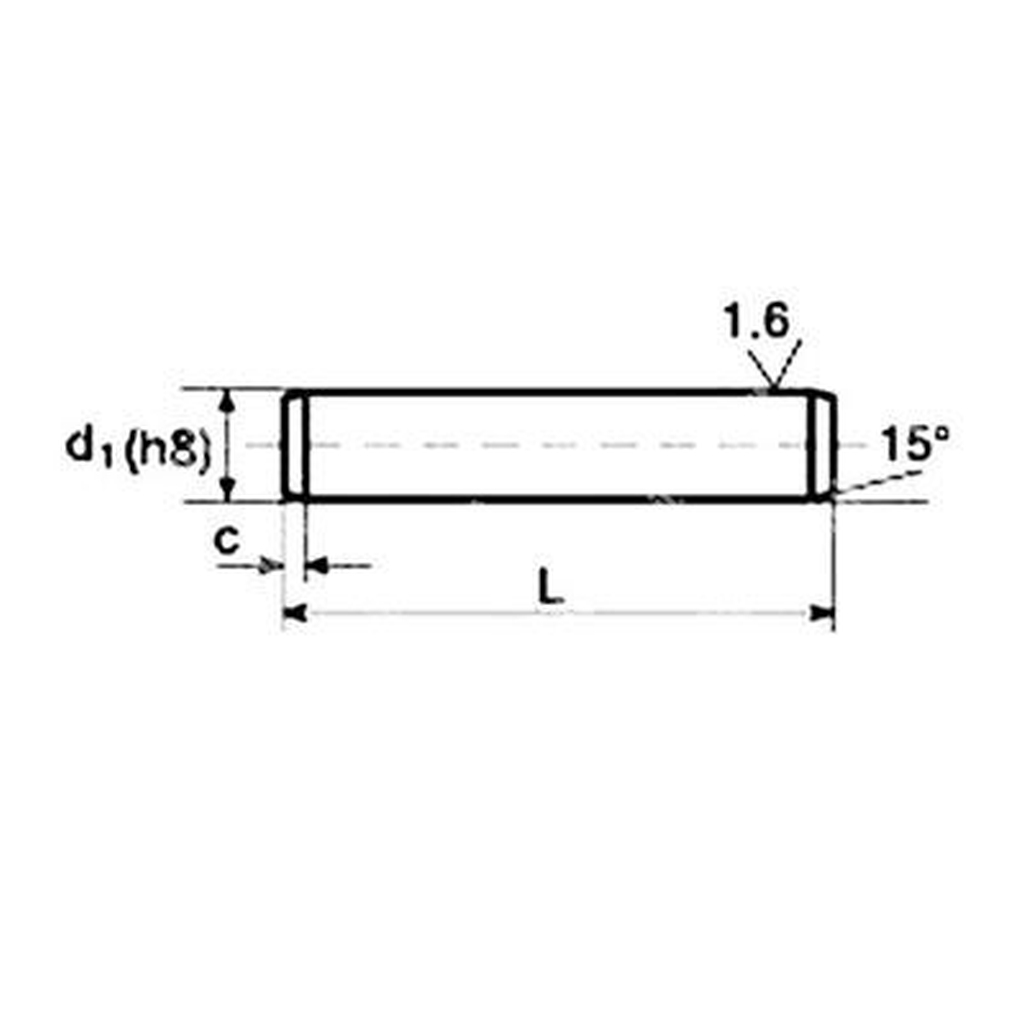 Spina cilindrica UNI 1707/DIN 7 h8  Acc. r.45/55 4x35