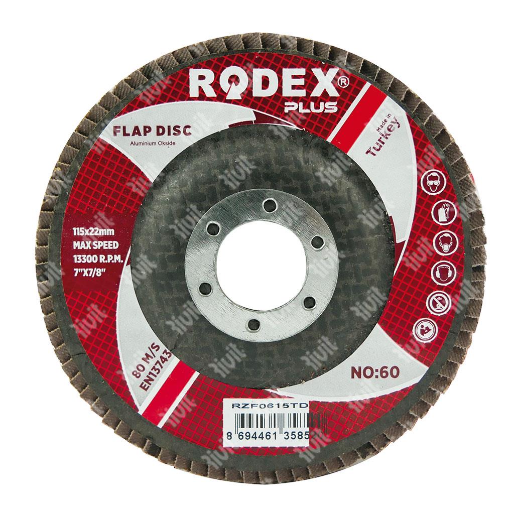 RODEX-Disco Fibra Lamellare  x Ferro GR.80 d.115x22 GR.80