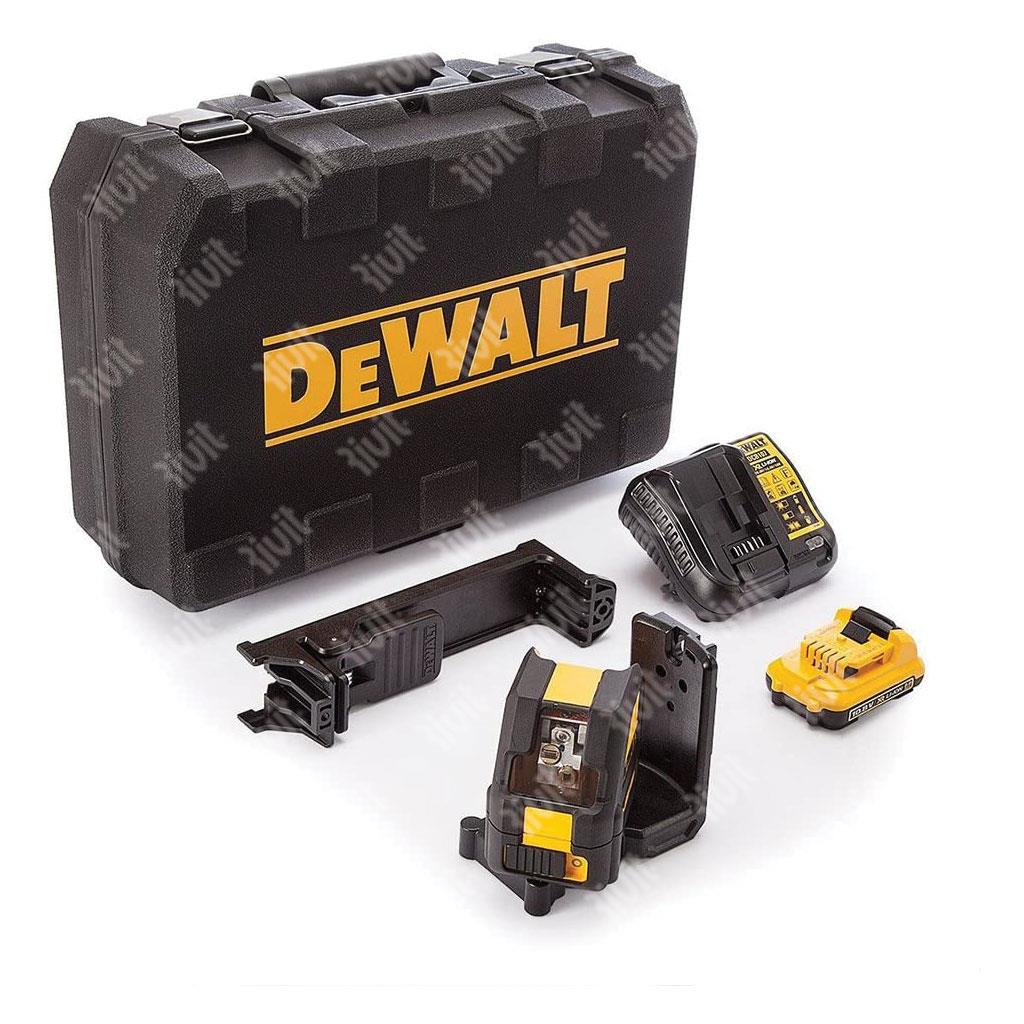 DEWALT-Tracciatore Laser a Croce e Piombo C/raggio Verde 12,0V-2.0Ah Batterie +Caricabatt.+Valiget DCE0822D1G-QW