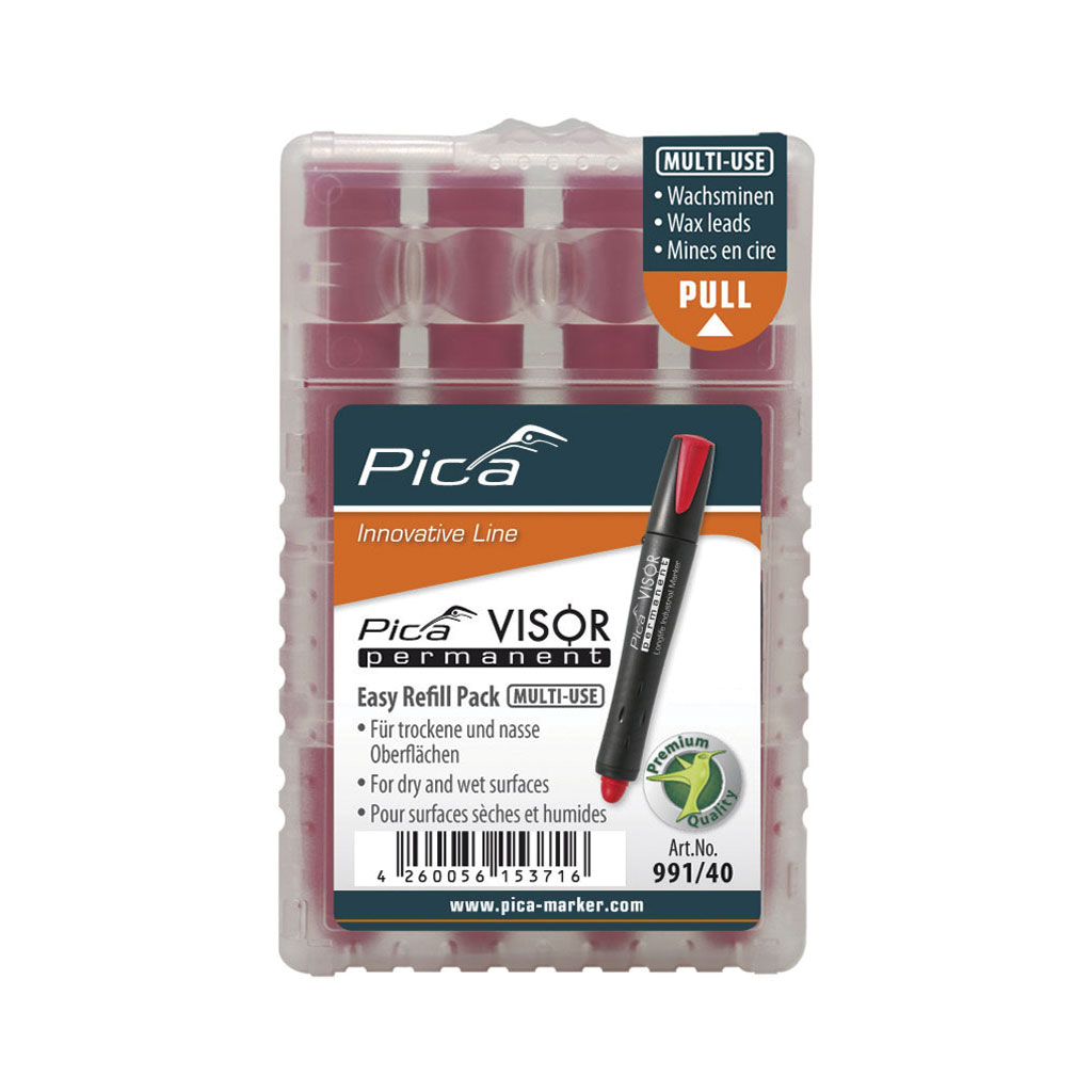 PICA - Ricambio Mina Perm. Rosso (Conf.4pz) 991/40