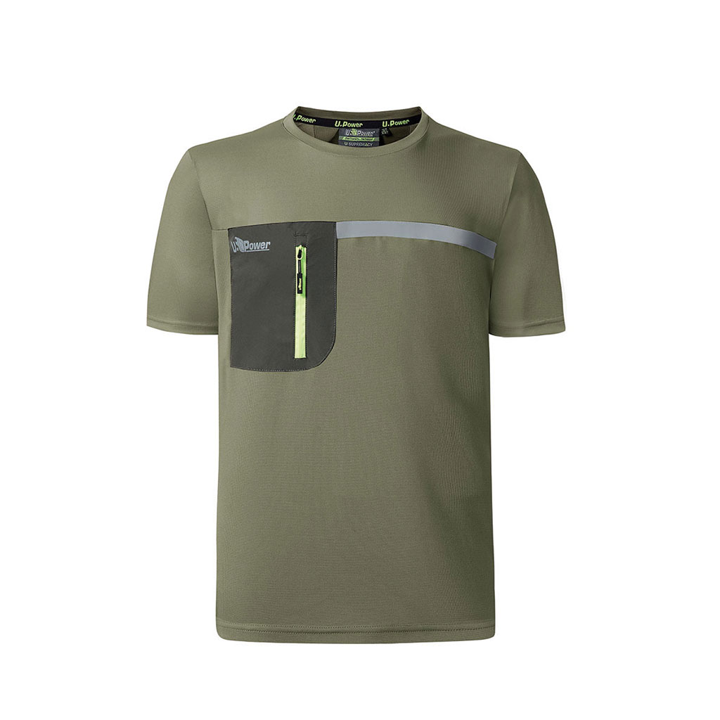UPOWER-T-Shirt CHRISTAL Verde Oliva Tg.L