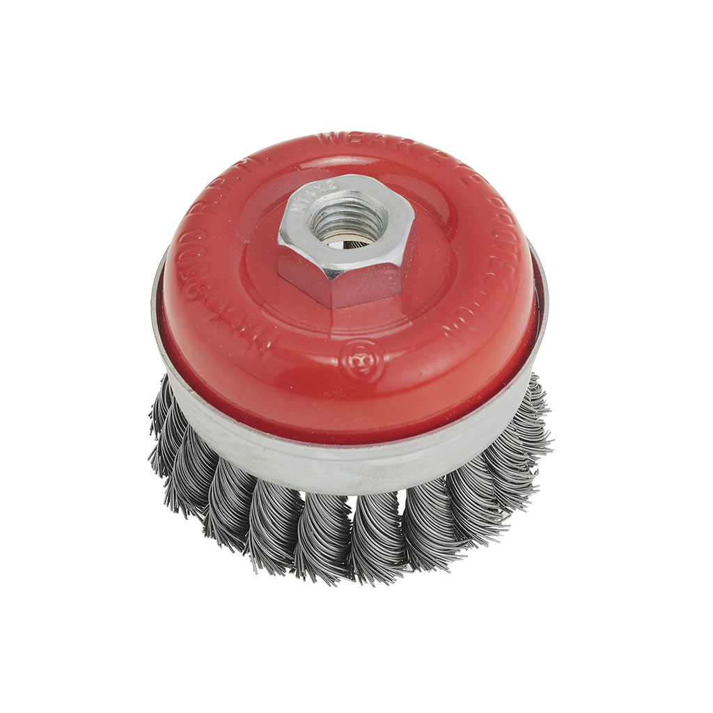 FERVI-Twisted knots cup brush-stainless steel d.65Imm