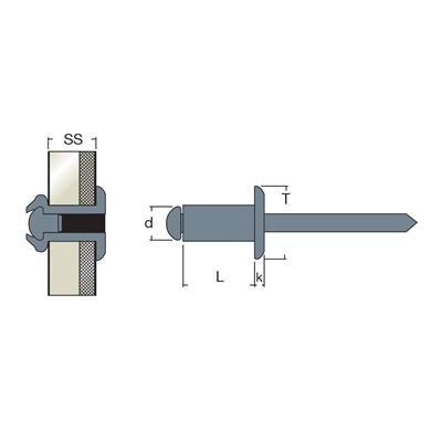 FFT-Blind rivet Steel/Steel DH 4,8x14,0