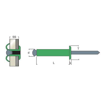 FIORIV-Rivetto Alluminio/Acciaio TT f.5,25 5,0x25,0