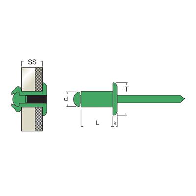 AAT-Blind rivet Aluminium/Aluminium DH 3,2x12,0