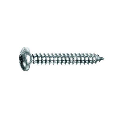 Phillips cross pan head tapping screw UNI 6954/DIN 7981 white zinc plated steel 6,3x22