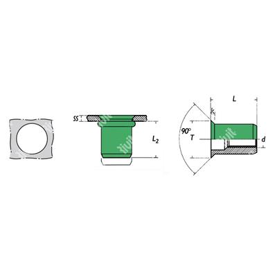 ASC-Rivsert Aluminium h.6,0 gr1,5-3,5 CSKH M4/035