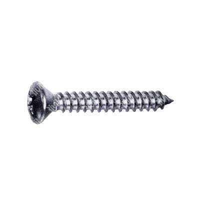 Phillips cross oval head tapping screw UNI 6956/DIN 7983 nickel plated steel 3,5x32