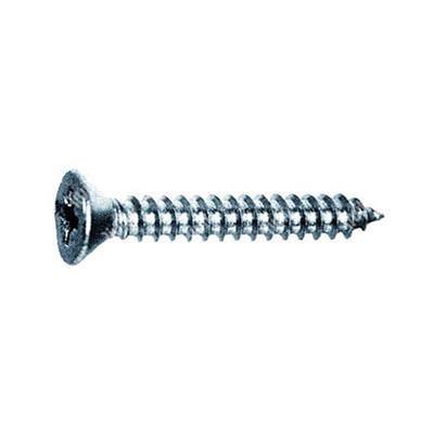 Phillips cross flat head tapping screw UNI 6955/DIN 7982 nickel plated steel 3,9x19