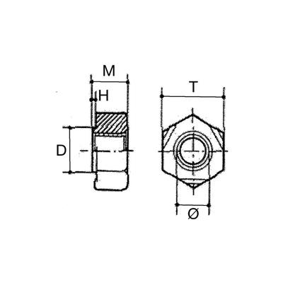 Sechskant Schweißmutter DIN 929 Kl.8 - Rohstahl M10