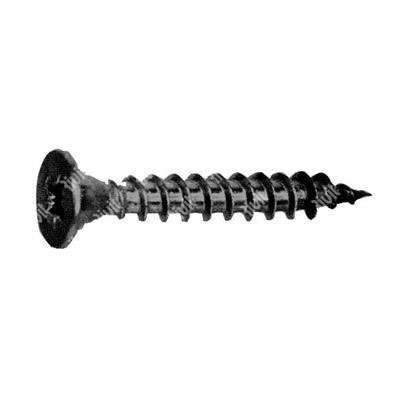 Flat head chipboard screw DIN 7505A black zinc plated steel C15 5x25