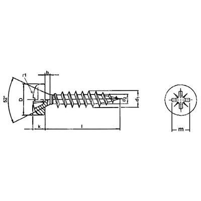 Pan head chipboard screw DIN 7505B black zinc plated steel C15 4,5x40