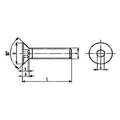 Senkkopfschraube Innensechskant U5933/D7991 A2 - Edelstahl AISI304 M5x20