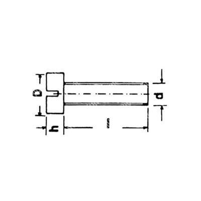 Zylinderkopfschraube Schlitz UNI 6107/DIN 84A A2 - Edelstahl AISI 304 M2,5x16