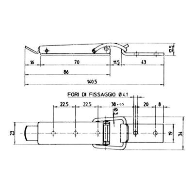 Lever latch  w/clip WG 2.01.00.04