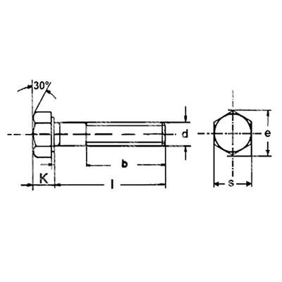 Vite TE UNI 5737/DIN 931 8.8 ZB M14x90