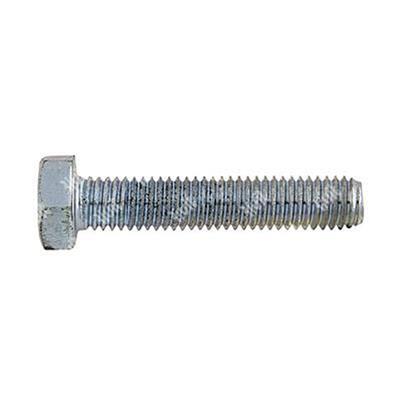 Hex head bolt UNI 5739/DIN 933 8.8 - white zinc plated steel M4x16
