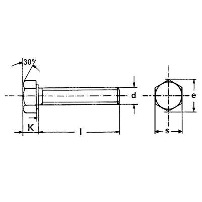 Vite TE UNI 5739/DIN 933 8.8 ZB M24x100