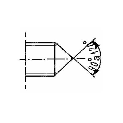 Gewindestifte UNI 5927/DIN 914 Spitze 45H - Stahl weiß verzinkt M8x10