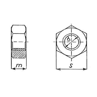 Écrou hexagonal UNI 5587 cl.8 - acier zingué blanc M8