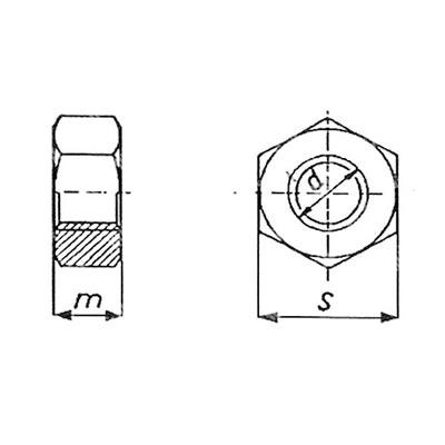 Sechskantmutter UNI 5588/DIN 934 Kl.8 - Stahl weiß verzinkt M33