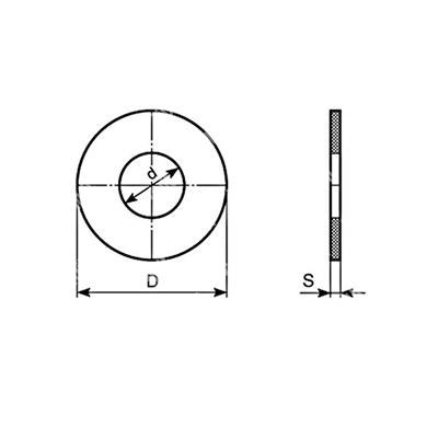 Breite Unterlegscheibe UNI 653/DIN 9021 HV100 - Stahl weiß verzinkt 8x32