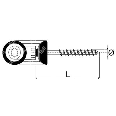 TTXPX-Truciolare Inox TEch.8 c/batz d.22 e rondella conica Inox 6,5x80