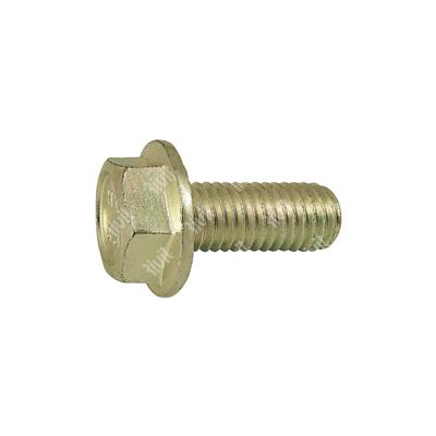 Hex head flange w/serration bolt DIN 6921 4.8 - yellow zinc plated steel M8x20