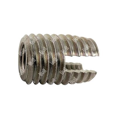 RSCTX-Self tapping socket Stainless Steel Aisi303 de.10x1 w/slots on the mandrel M6x1 h.14