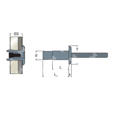 MONRIV-Blind rivet Steel/Steel gr 2,0-16,0 DH 6,4x20,0