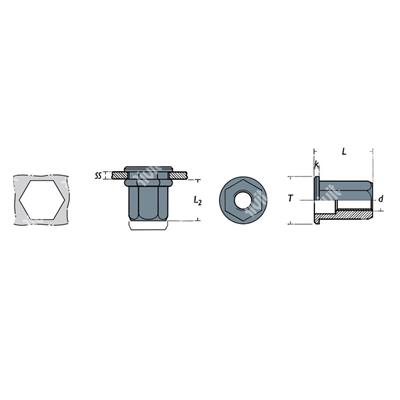 FTE-Rivsert Steel hexagonal 15,9mm h.16,0 gr1,0-4, 0 DH M12/040