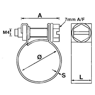 JCSW1-MINI CLIP 12 hose clip Zinc plated Steel 10-12