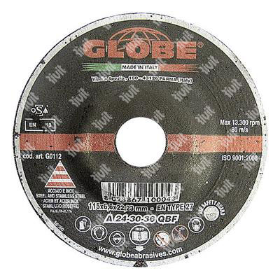 GLOBE-Disque de coupe pour bavochure ACIER/INOX d.115x6,5x22,23