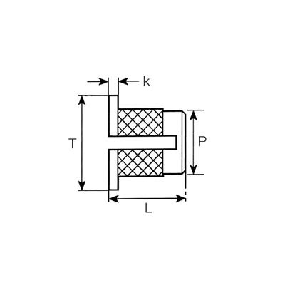 RHBLR-Écrou en laiton à pression coupe inv. f.5,6 M4x8