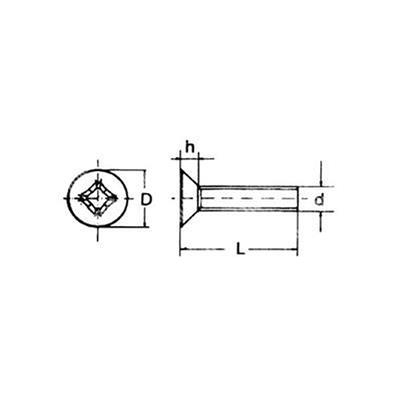 Senkkopfschraube Kreuzschlitz U7688/D965 A4 - Edelstahl AISI316 M2,5x8