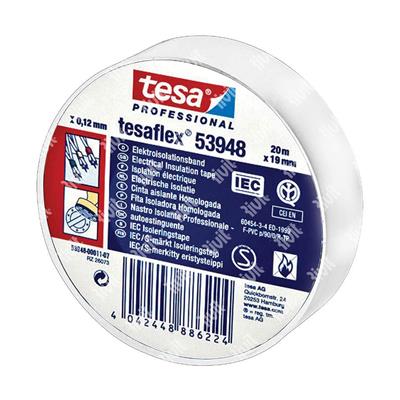 TESA-Professional Duct Tape flame retardant White mt.25x19mm