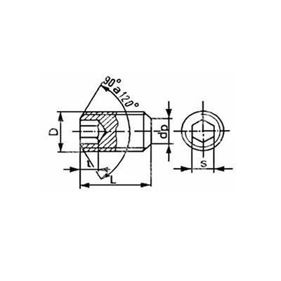 Grano UNI 5923/DIN 913 punta pari INOX A2 M6x60