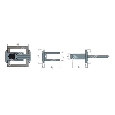 CANRIV-Connecting rivet Steel/steel zp gr. 50,80-55,58mm 4,8x49,0