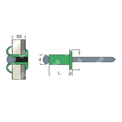 FIORIVBIANCO-Riv.Alu/Acciaio BIANCO TT f.5,25 5,0x18,0