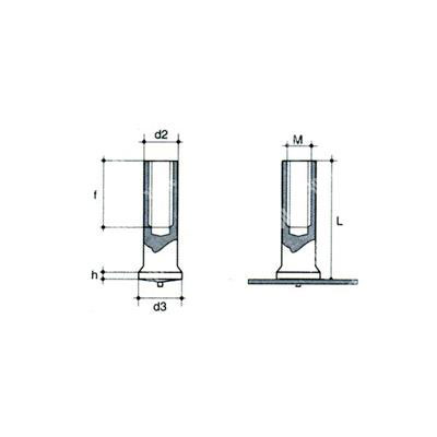 BFA-Welding threaded bush Aluminium M5xh15xde7,1