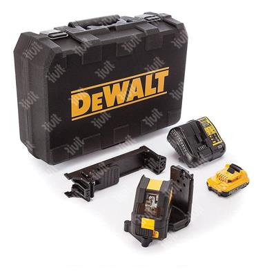 DEWALT-Tracciatore Laser a Croce e Piombo C/raggio Verde 12,0V-2.0Ah Batterie +Caricabatt.+Valiget DCE0822D1G-QW