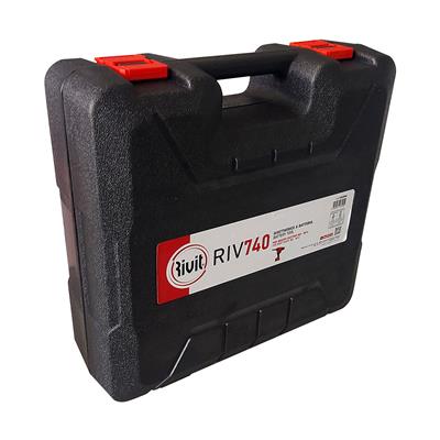 RIV740-Rivettatr. Batteria x inserti Li18,0V 2,0Ah x inserti M3-M12 c/due batterie+caricabatteria RIV740