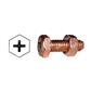 TER-HH+ COPPER Screw w/Brass copper pltd nut M6x20