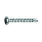 Pan head Ph+ self-drilling screw UNI8118/DIN7504N C15 - white zinc plated steel 4,2x16