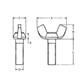 Flügelschraube U5449/D316 - Amerikanische Form 4.8 - Stahl weiß verzinkt M3x30