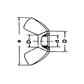 Flügelmutter U5448/D315 - Amerikanische Form cl.8 - Stahl weiß verzinkt M4