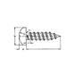 Phillips cross pan head tapping screw UNI 6954/DIN 7981 stainless steel 316 3,9x16